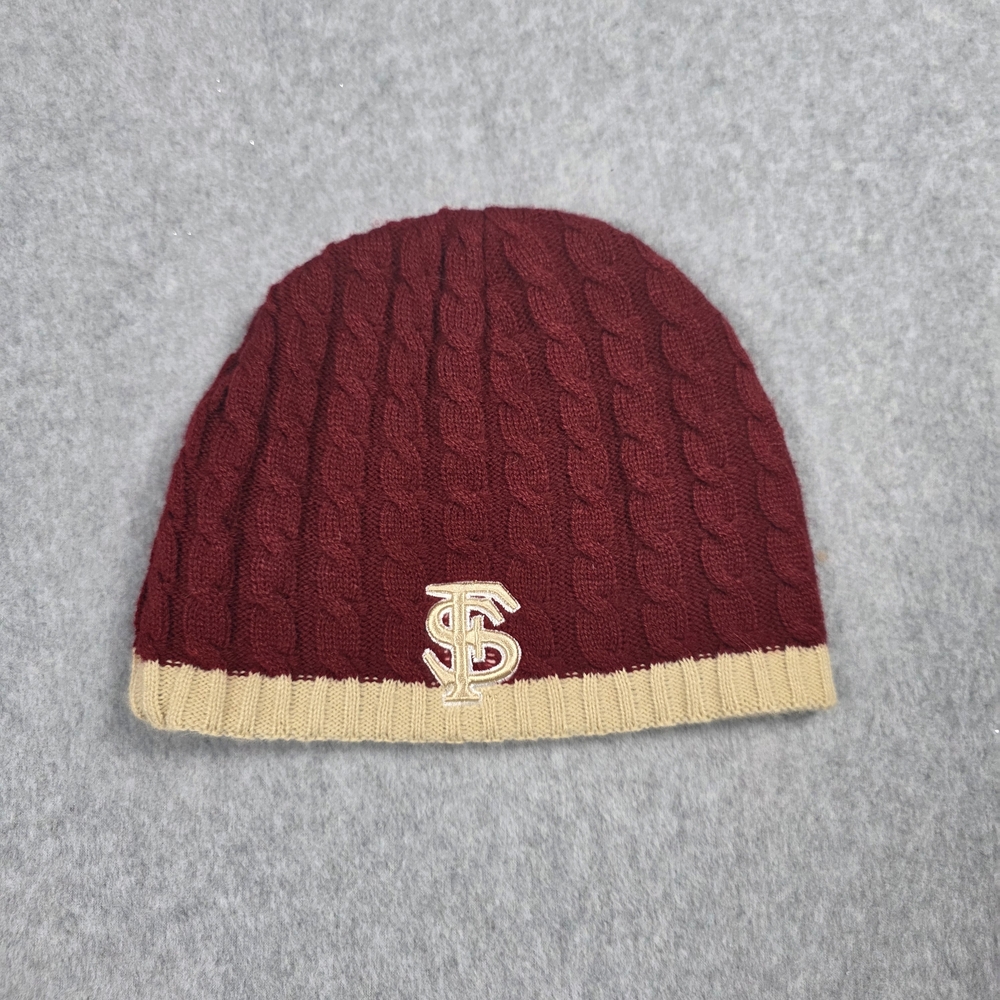 Florida State University Burgundy and Tan Knit Beanie Hat